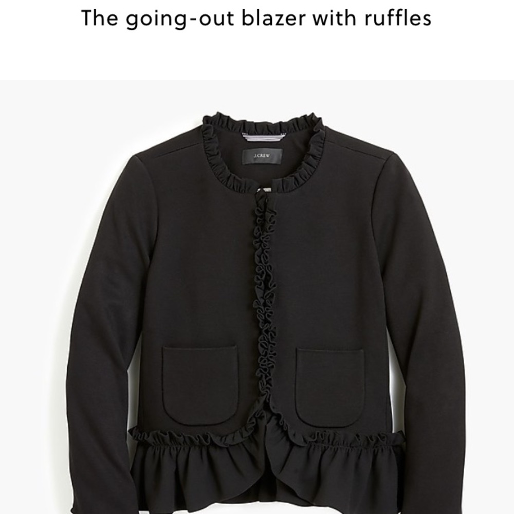 NWT Jcrew going out blazer jacket with ruffles